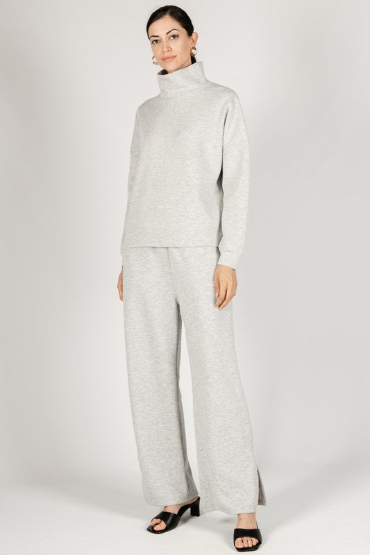 P. CILL Butter Modal Wide Leg Pants w/Bottom Slits