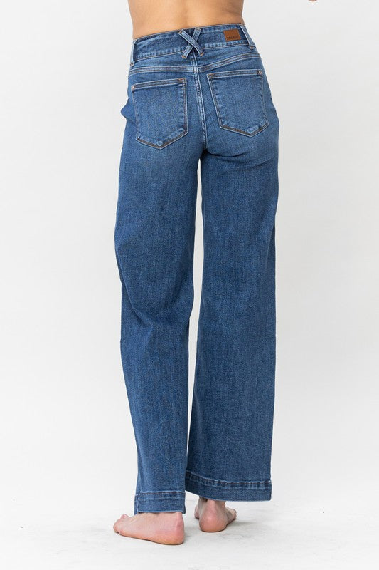 Judy Blue High Waist Double Button Wide Leg