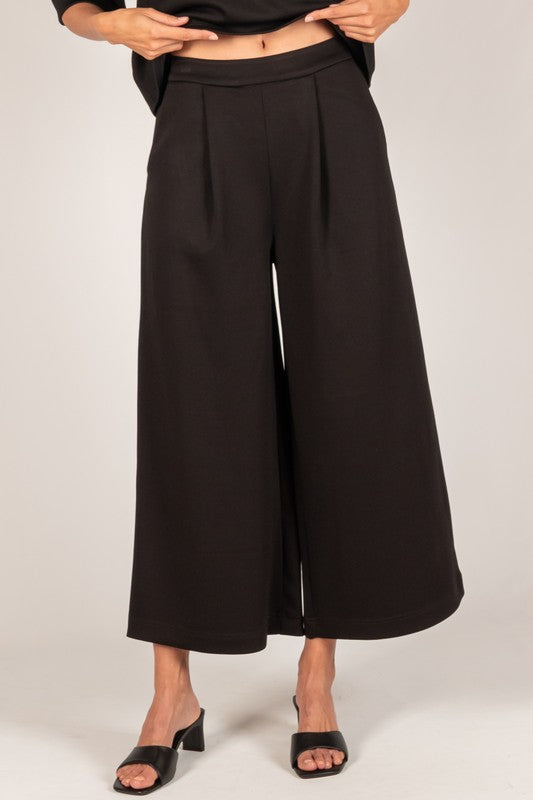 P. CILL Butter Modal Wide Leg Culotte Pants