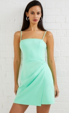 WHISPER STRAIGHT NECK MATCHA MINT DRESS