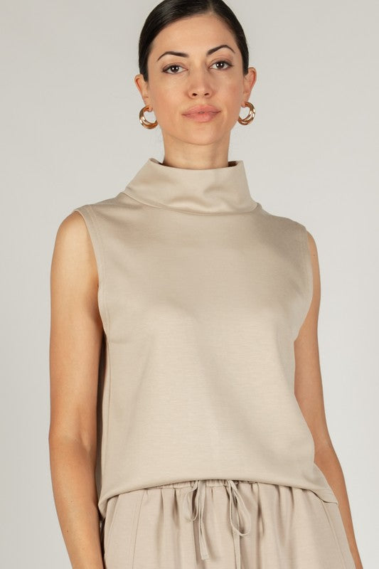 P. CILL Butter Modal Cowl Neck Sleeveless Top
