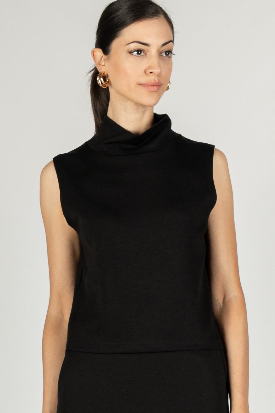 P. CILL Butter Modal Cowl Neck Sleeveless Top