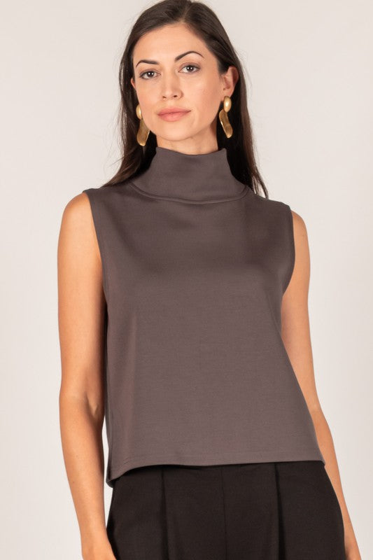 P. CILL Butter Modal Cowl Neck Sleeveless Top