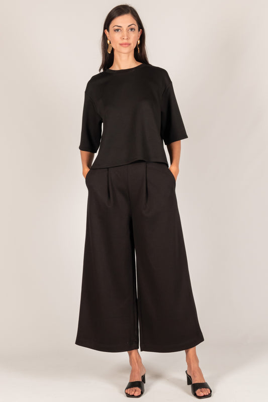 P. CILL Butter Modal Wide Leg Culotte Pants