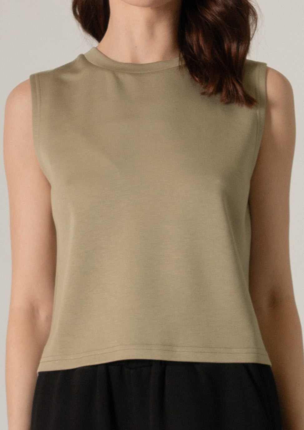 P. CILL Butter Modal Round Neck Sleeveless Top