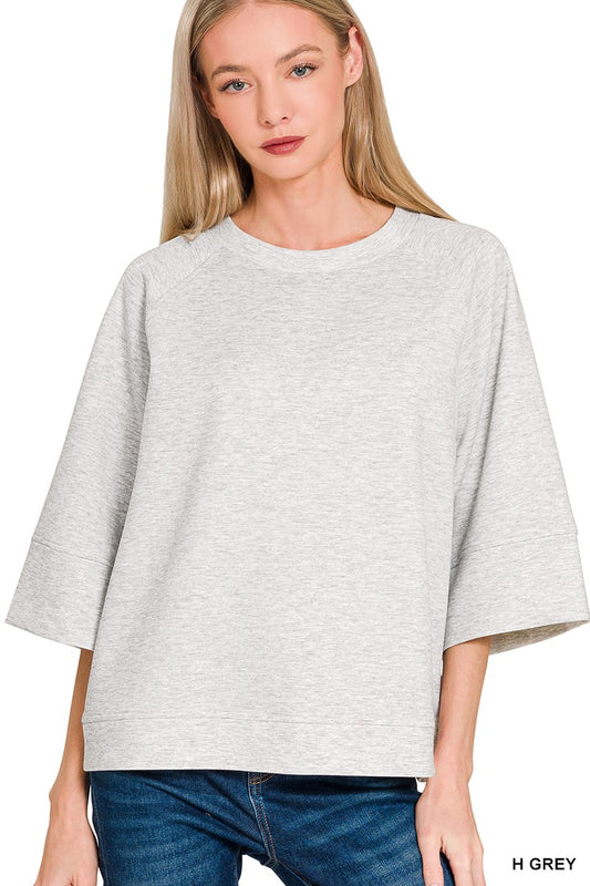 Grey Scuba 3/4 Sleeve Pullover