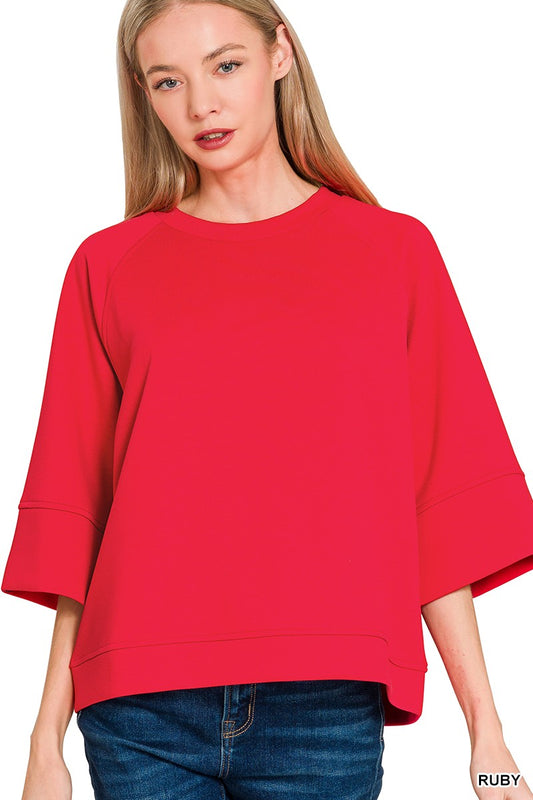 Ruby Scuba 3/4 Sleeve Pullover