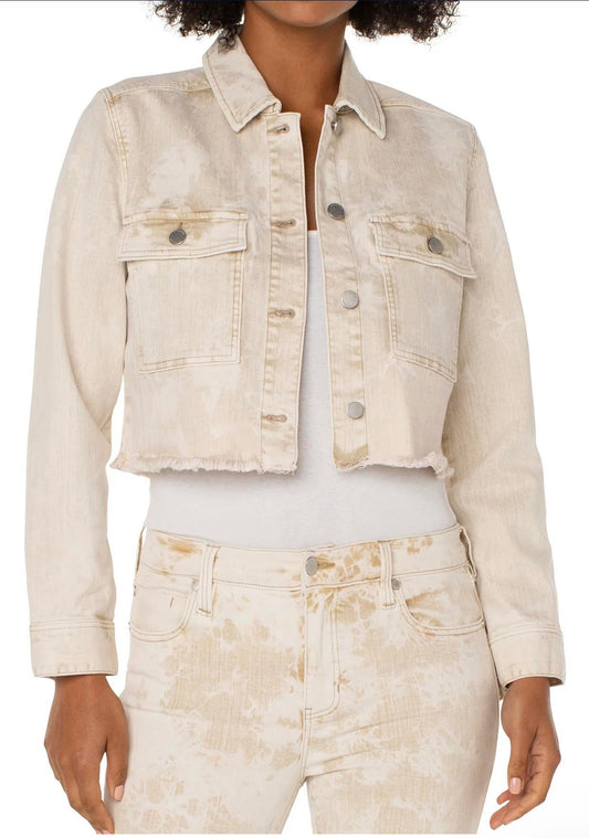 Tan Cropped Utility Jacket