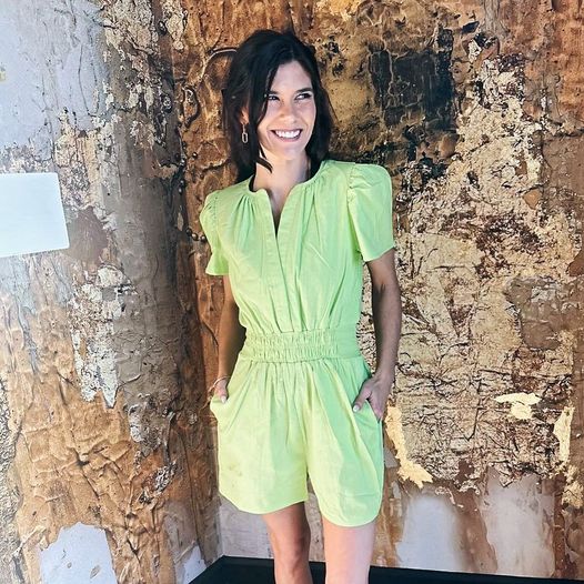 Green Shorts Romper