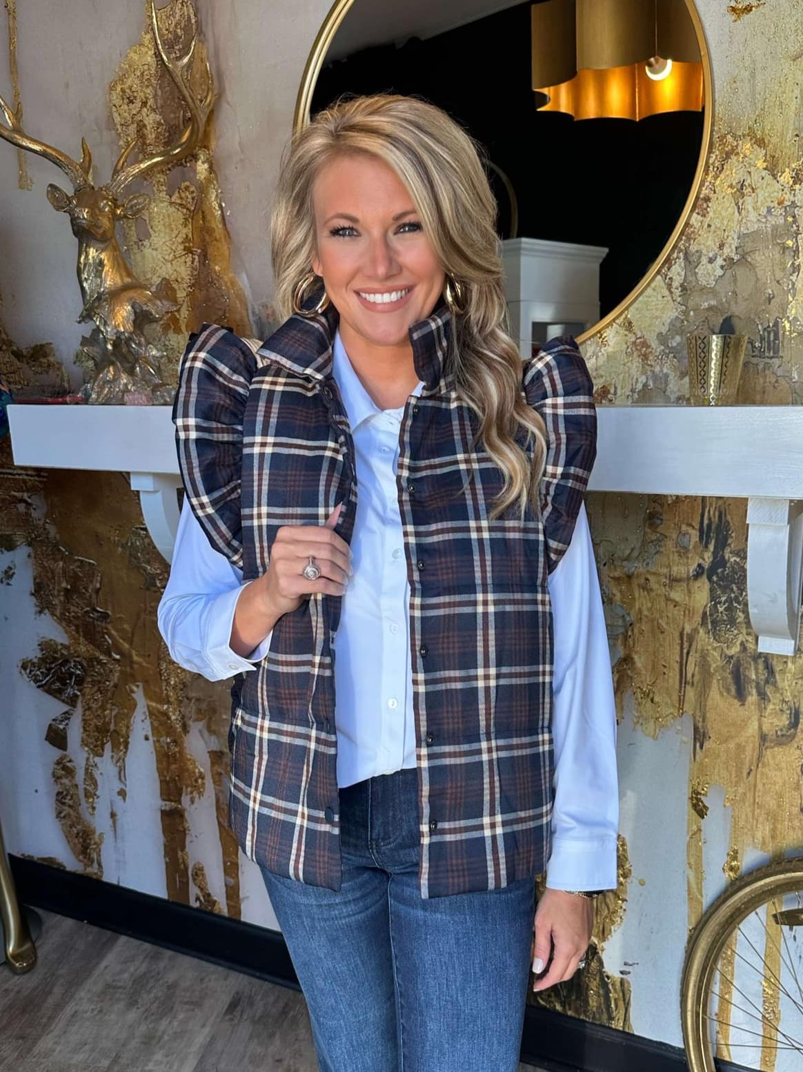 Plaid Puffer Vest