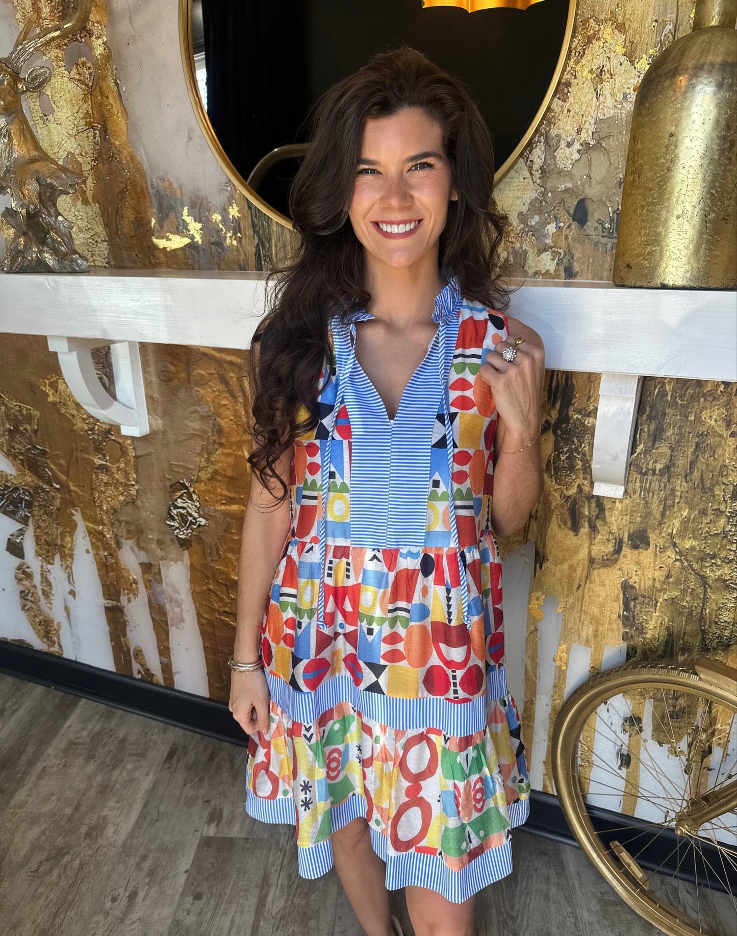 Colorful Sleeveless Print Dress