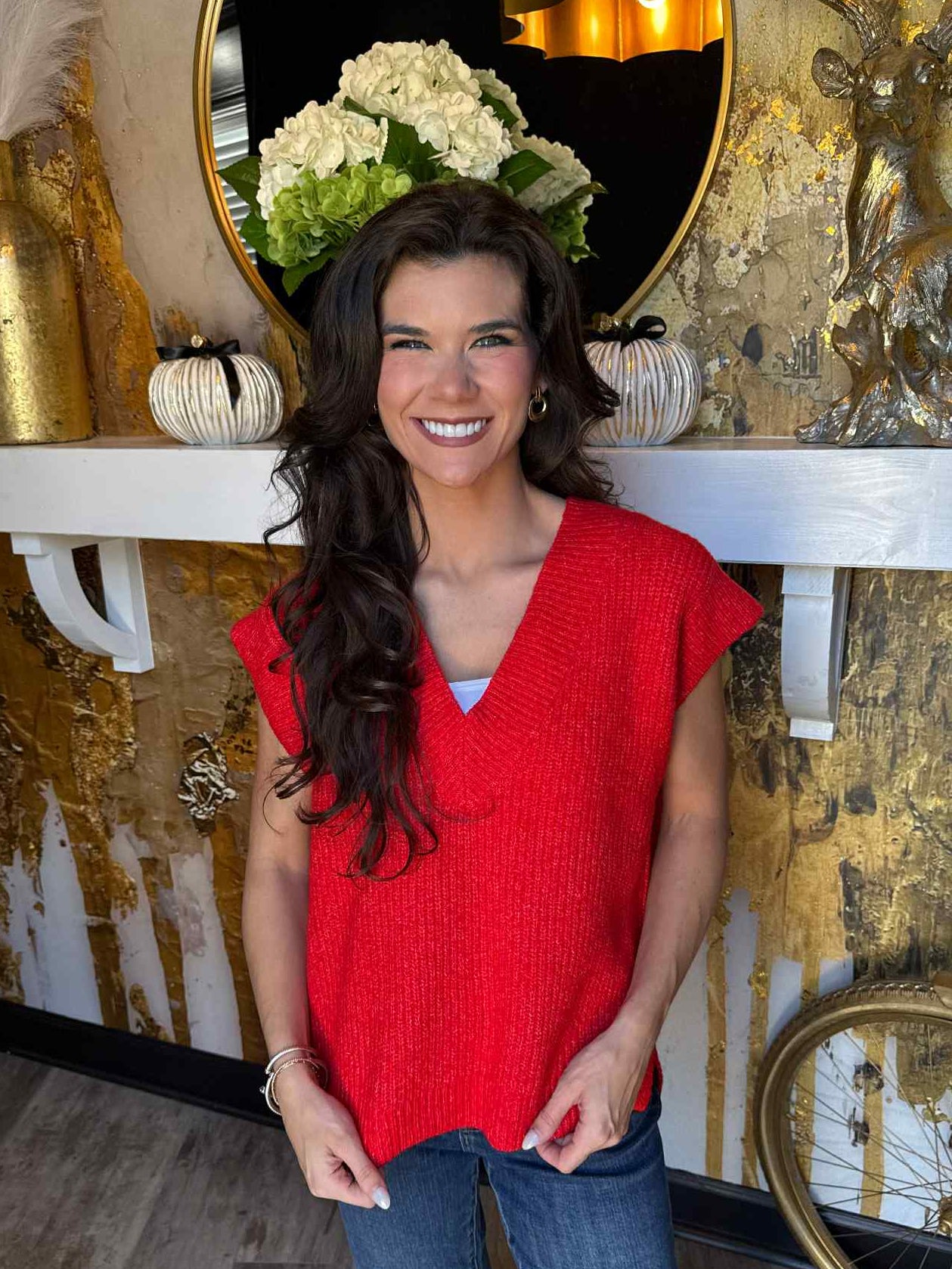 Ruby Oversize Sweater Vest With Side Slit