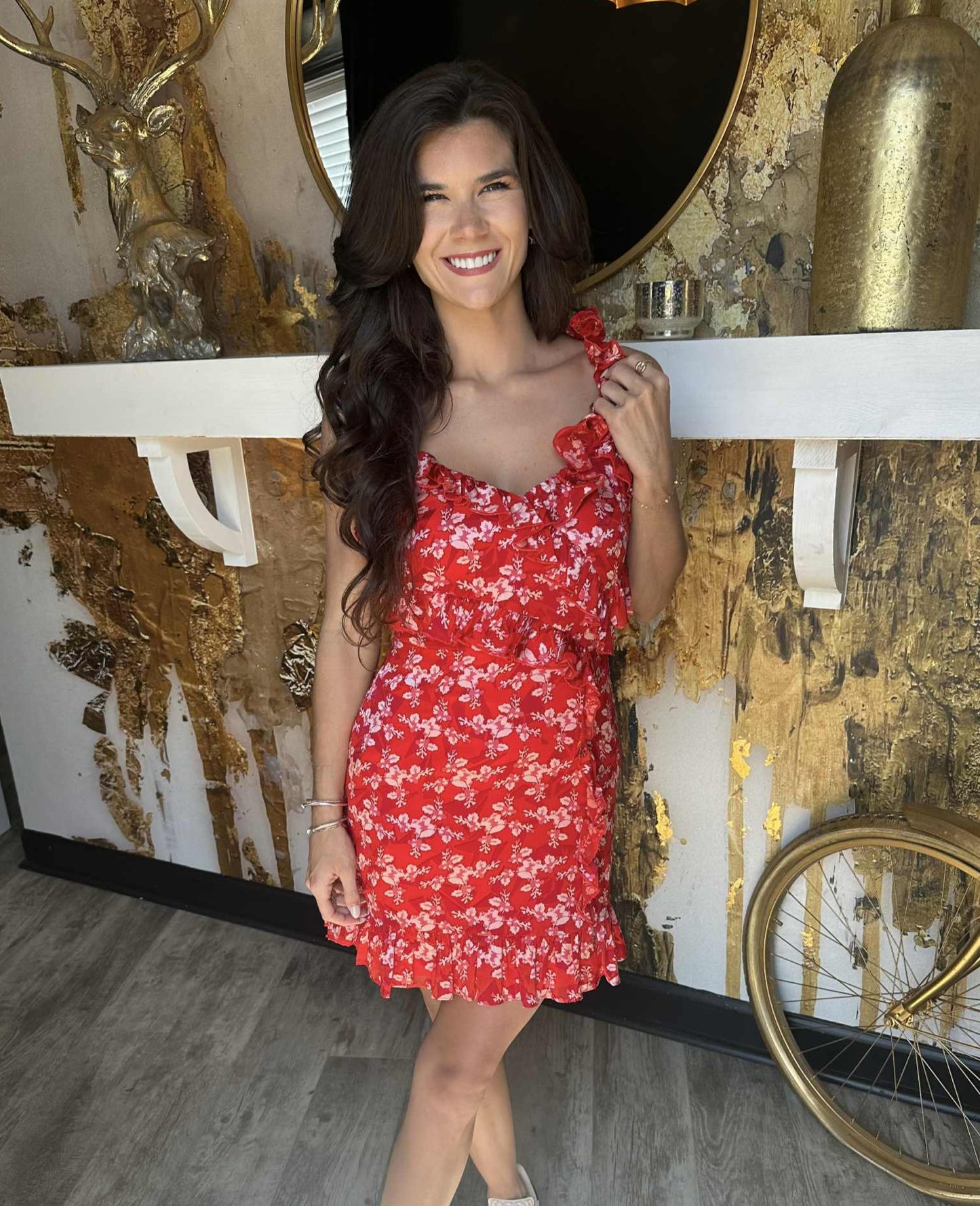 ELIANNA BURNOUT FRILL CAMI DRESS