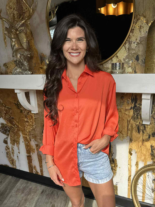 P. Cill Tangerine Button Up
