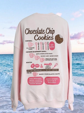 Chocolate Chip Cookie Recipe Embroider Sweatshirt