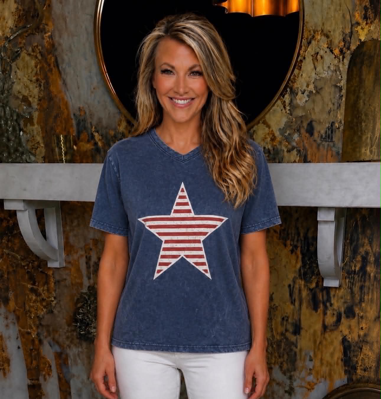 Blue Vintage Star Tee