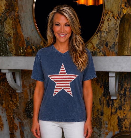 Blue Vintage Star Tee