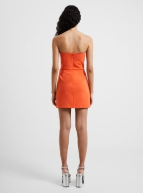WHISPER STRAPLESS BOW DRESS IN NEON ORANGE